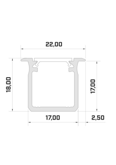Profil LED wpuszczany 18mm 1mb anodowany | LEDownia.pl