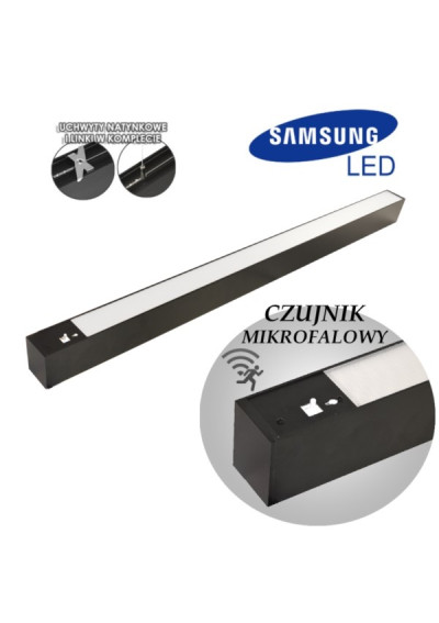 Oprawa led Lux Line 40W 4000K 1,2m czarna mikrofalo | LEDownia.pl