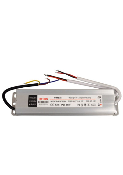 LED Power Supply 12V 150W napięciowy IP67 aluminium EK