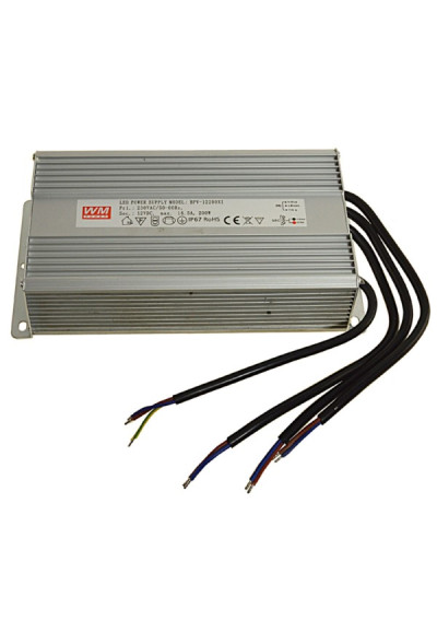 LED Power Supply 12V 200W napięciowy IP67 aluminium EK