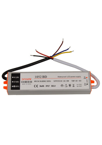 Zasilacz LED 24V 60W napięciowy IP67 aluminium