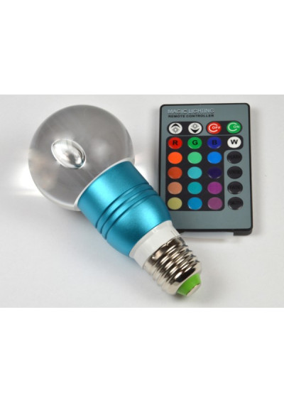 Gais LED Bulb E27 3W RGB with Remote Blue