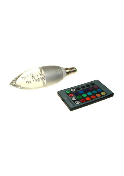 Offa LED Bulb E14 3W RGB with Remote Silver