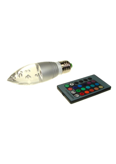 Offa E27 3W RGB LED Bulb with Remote Silver
