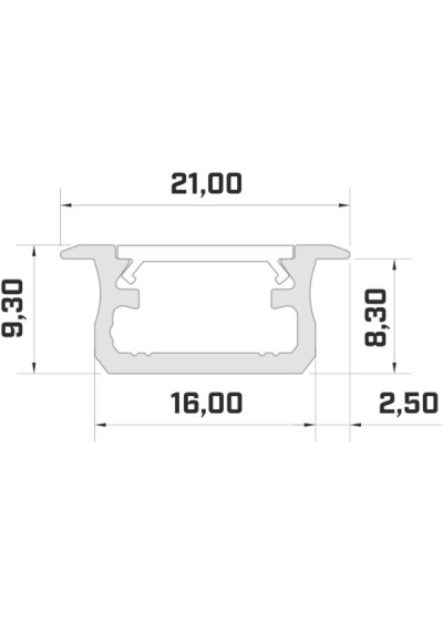 Profil LED wpuszczany 9mm 1mb surowy | LEDownia.pl