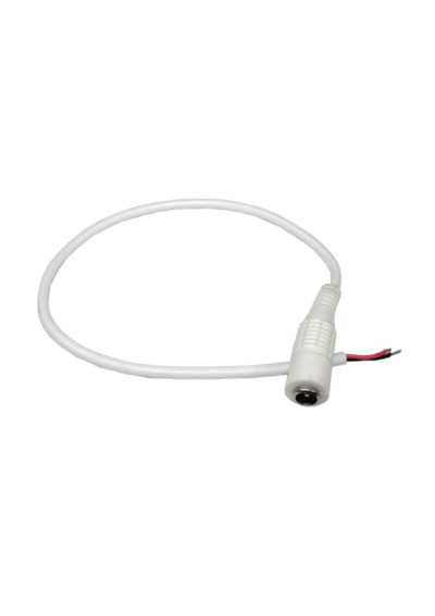 DC 2.1/5.5 Socket on 30cm White Cable