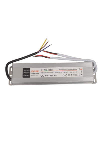 LED Power Supply 12V 150W Slim napięciowy IP67 alumini