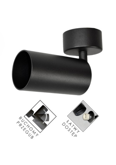 Lampa spotlight FERRO 1xGU10 czarna | LEDownia.pl