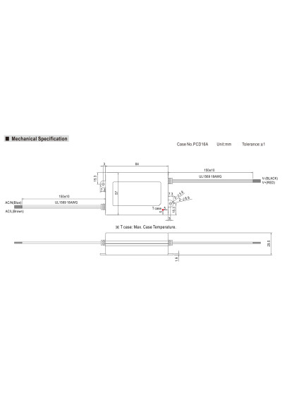 Zasilacz LED CV Mean Well APV-35-15 36 W 15 V DC – wymiary