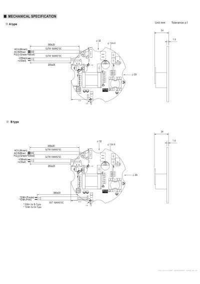 Zasilacz LED CV+CC Mean Well HBG-160P-60A 156 W – wymiary