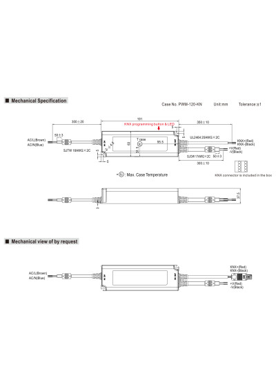 Zasilacz LED CV PWM Mean Well PWM-120-24KN 120 W 24 V DC – wymiary
