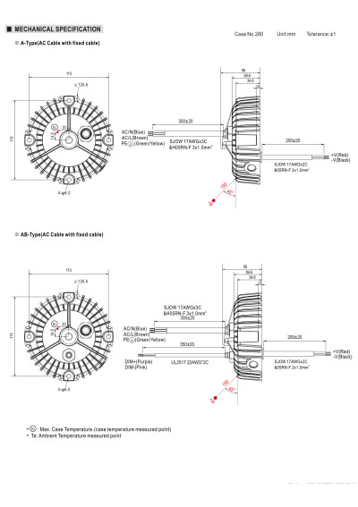 Zasilacz LED sta?ej mocy Mean Well XBG-100-A 155,68 W – wymiary