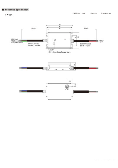 Zasilacz LED sta?ej mocy Mean Well XLG-25-AB 25 W – wymiary