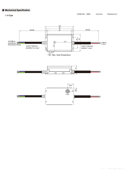 Zasilacz LED sta?ej mocy Mean Well XLG-50-A 50 W – wymiary