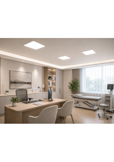 Panele LED CHS w nowoczesnym gabinecie medycznym