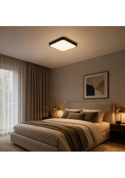 Luxa LED Ceiling Light 2E27 Anthracite 330x330x80