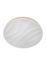 Wave 3CCT 54W LED ceiling light with wooden ring – main view