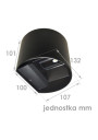 Kiron Round – oficjalny rysunek wymiarowy oprawy 132 × 107 × 101 mm