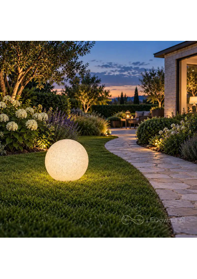 Garden sphere light E27 40 cm stone-effect warm white light