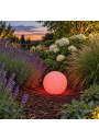 Garden sphere light E27 40 cm stone-effect red light