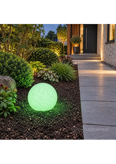 Garden sphere light E27 40 cm stone-effect green light