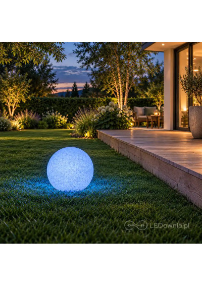 Garden sphere light E27 40 cm stone-effect blue light