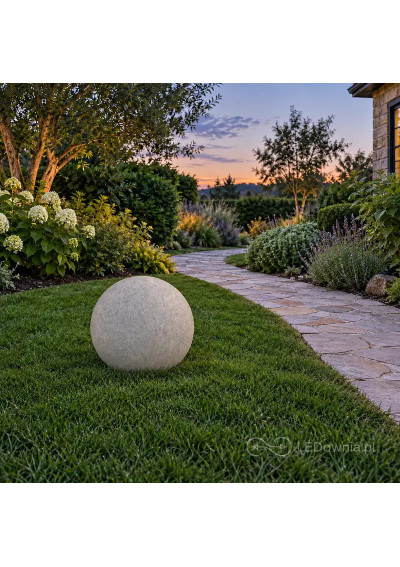 Garden sphere light E27 40 cm stone-effect in the garden