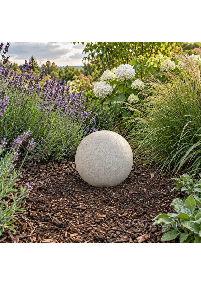 Garden sphere light E27 40 cm stone-effect in the garden