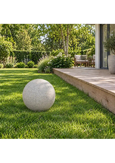 Garden sphere light E27 40 cm stone-effect in the garden