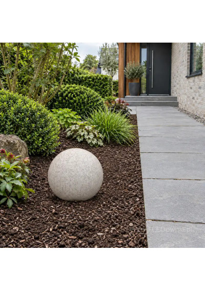 Garden sphere light E27 40 cm stone-effect in the garden