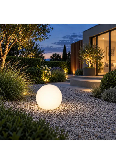 White E27 garden globe 35 cm neutral white light effect