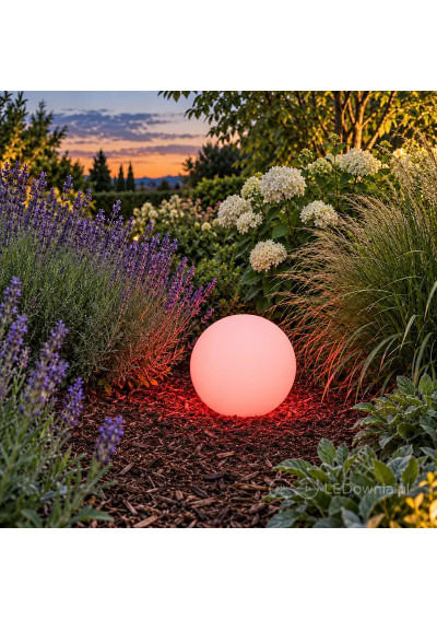 White E27 garden globe 35 cm red light effect