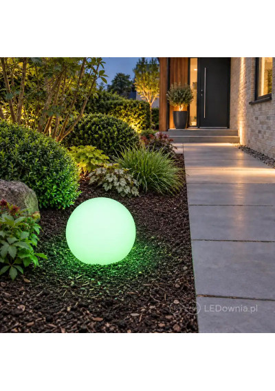 White E27 garden globe 35 cm green light effect