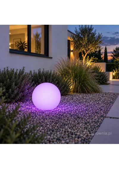 White E27 garden globe 35 cm violet light effect