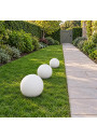 White E27 garden globe 35 cm in the garden