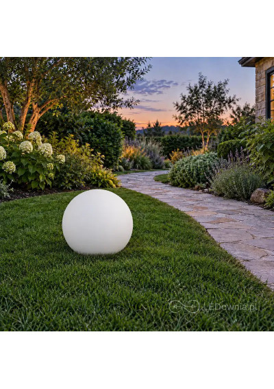 White E27 garden globe 35 cm in the garden