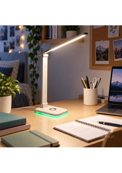 Alm White 12W white LED desk lamp – students desk