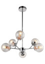 Lampa wisząca Best 6xE14 chrom/miedź 60 cm