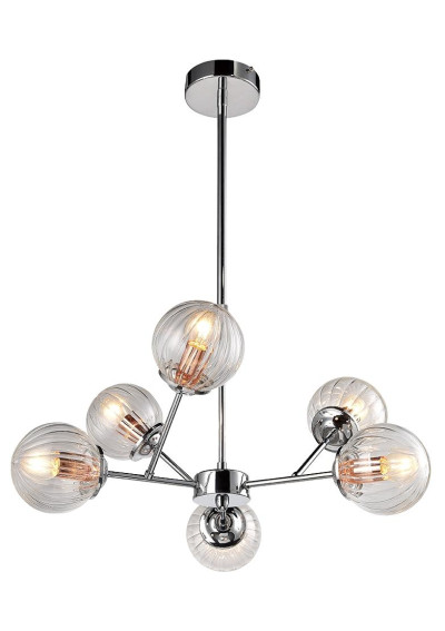 Best pendant light 6xE14 chrome/copper 60 cm