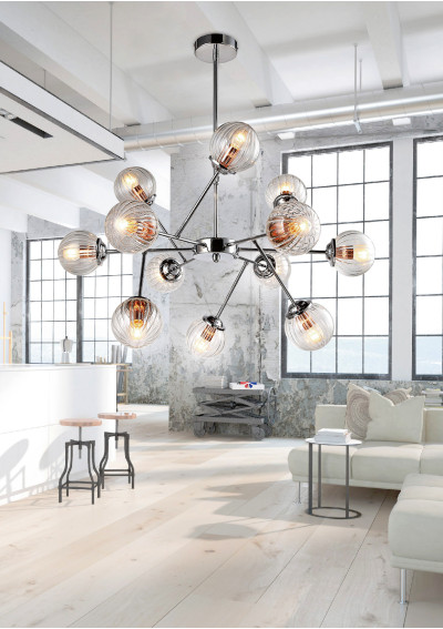 Best pendant light 12xE14 chromee 82 cm - product image 1