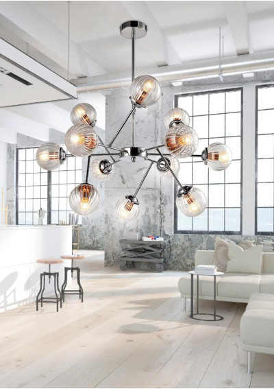 Lampa wisząca Best 12xE14 chromowy 82 cm - zdjęcie produktu 3