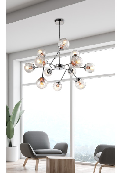 Best pendant light 12xE14 chromee 82 cm - product image 4