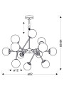 Lampa wisząca Best 12xE14 chromowy 82 cm - wymiary produktu