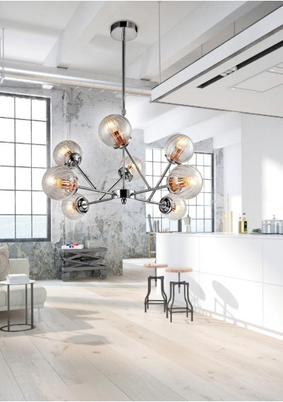Lampa wisząca Best 8xE14 chromowy 75 cm - zdjęcie produktu 3