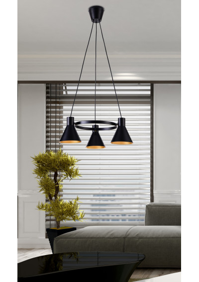 More pendant light 3xE27 black 55 cm - product image 6