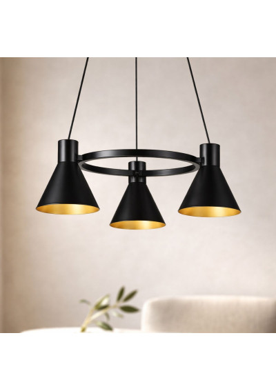 More pendant light 3xE27 black 55 cm - product image 7