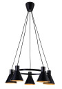 More pendant light 5xE27 black 65 cm