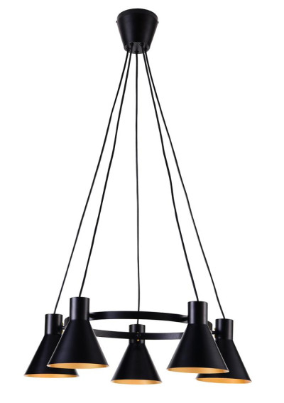 Lampa wisząca More 5xE27 czarny 65 cm