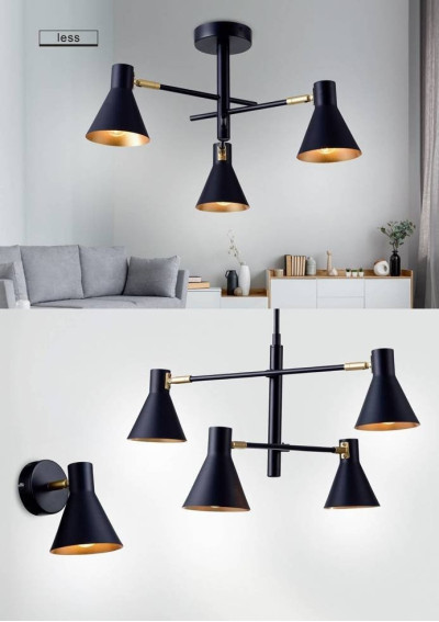 Lampa ścienna Less 1xE14 czarny matowy 13 cm - zdjęcie produktu 1