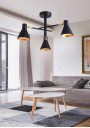 Less pendant light 3xE14 matt black 48 cm - product image 1